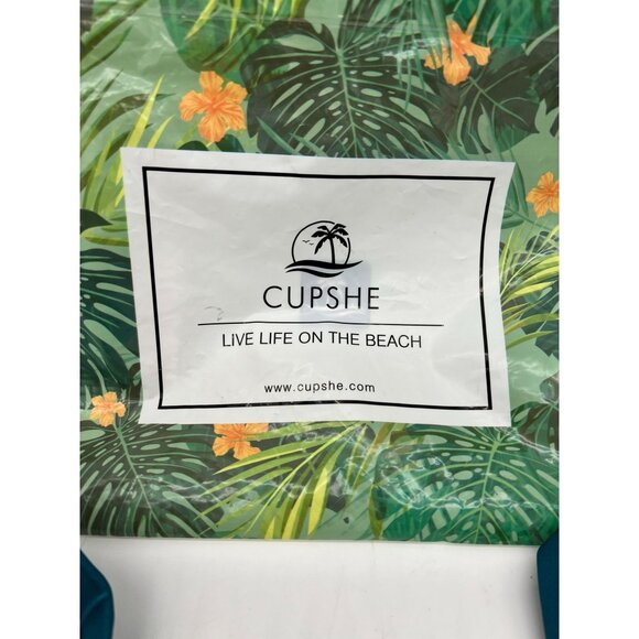 Cupshe Women's Two Piece Swimsuit Floral Bathing Suit Sze M Multicolor Beach NWT - Picture 3 of 9